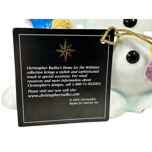 Christopher Radko Winter Portrait Cookie Jar Snowman Family & Box - Picture 11 of 15